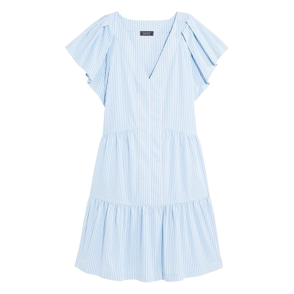 Vineyard Vines Sky Blue Striped Midi Dress